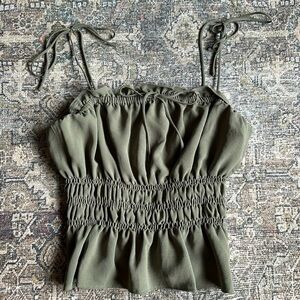 Nordstrom Topshop gathered spaghetti strap camisole